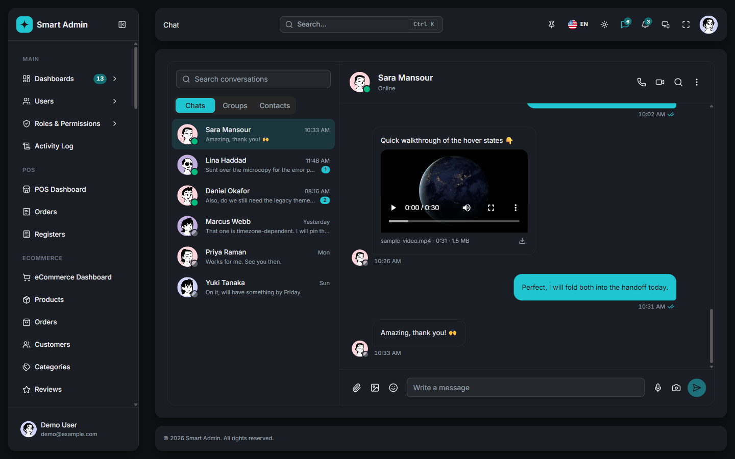 Chat app screenshot