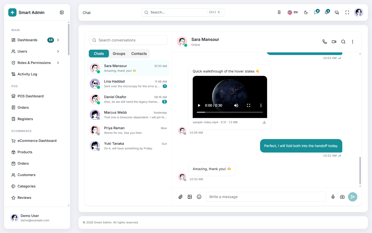 Chat app screenshot