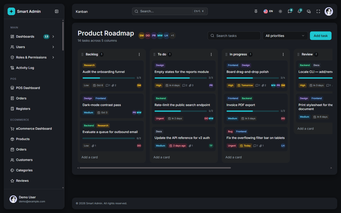 Kanban app screenshot